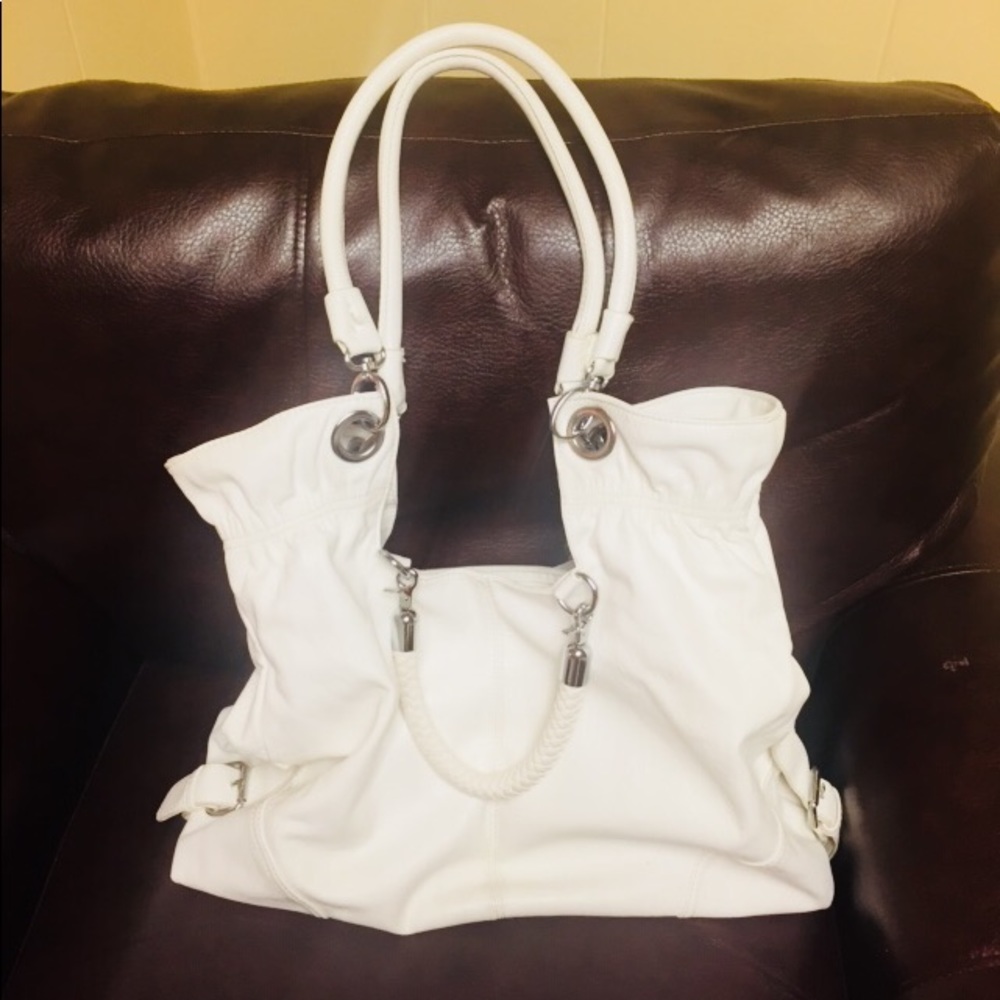 White trendy handbag