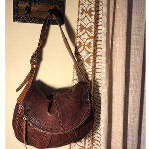 Vintage Lucky Brand Leather Boho Bag