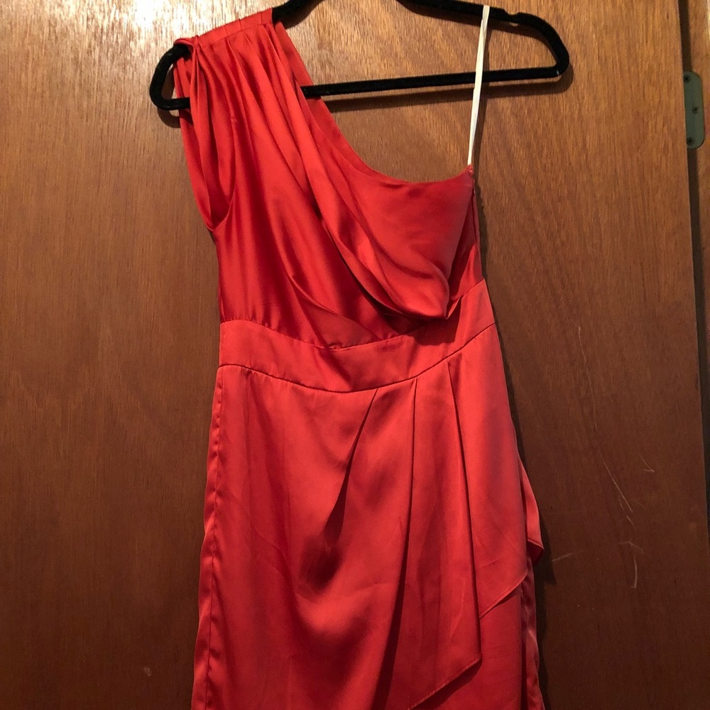 BCBGeneration orange one shoulder dress