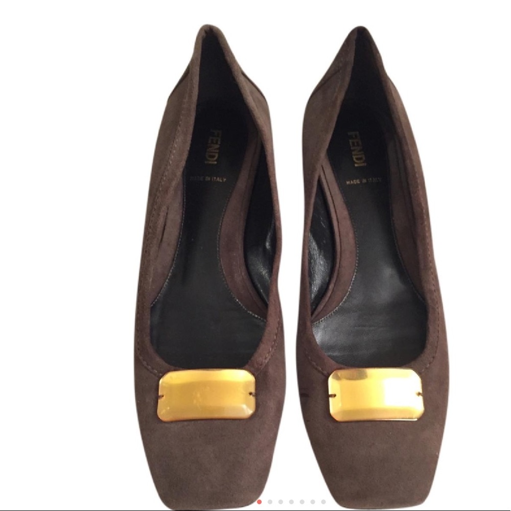 Fendi Suede Jeweled Flat