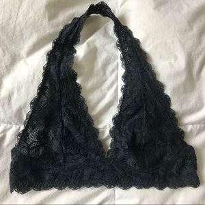 NWOT Free People Black Halter Bralette