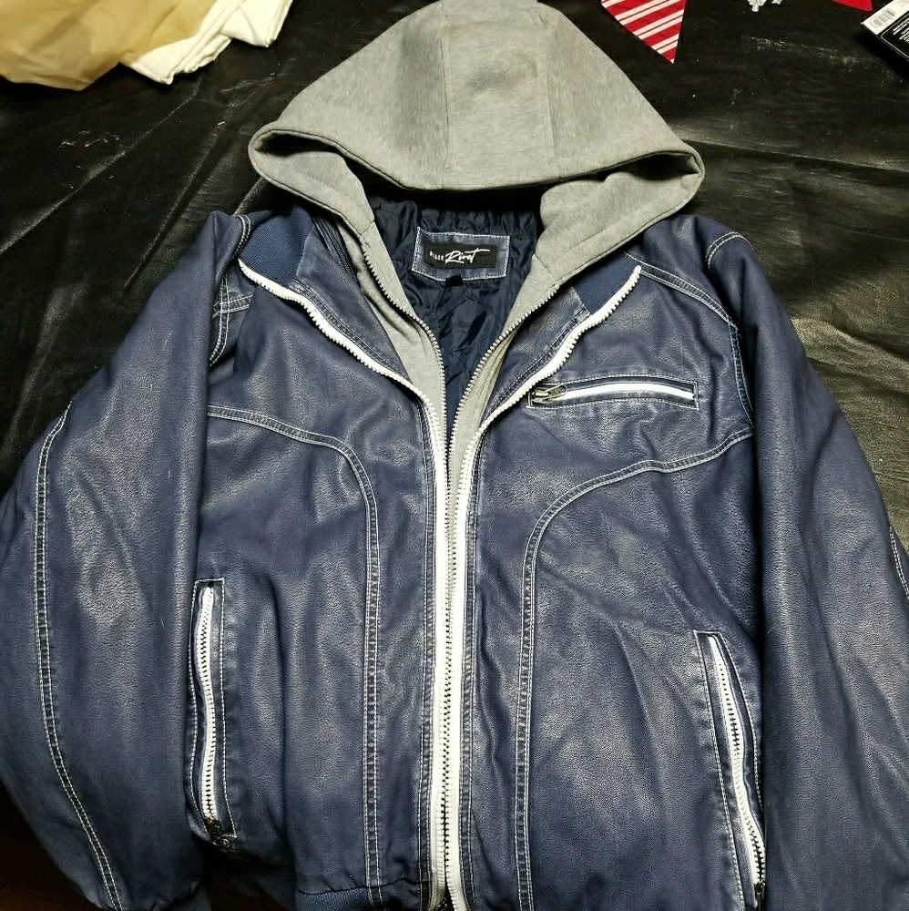 Leather jacket hoodie