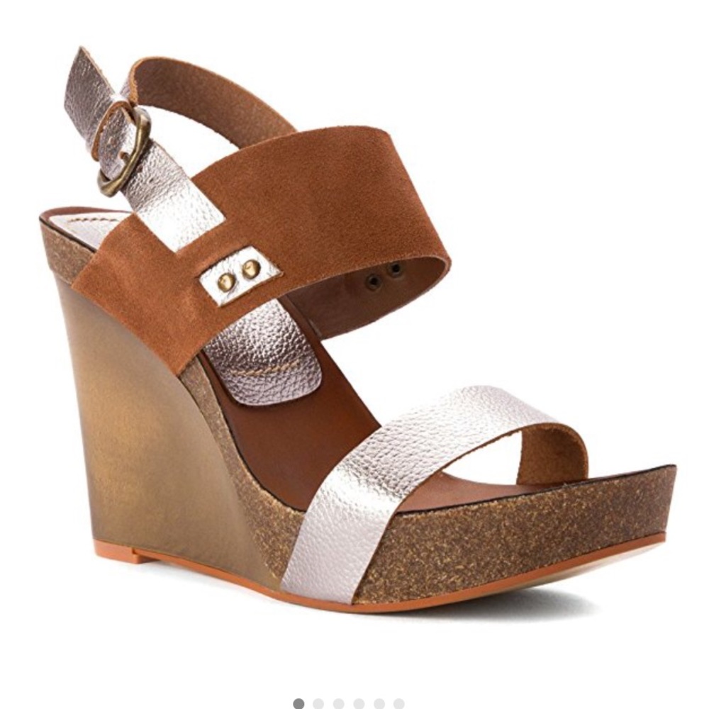 Mia Foxy wedge sandal Pewter sz 7.5