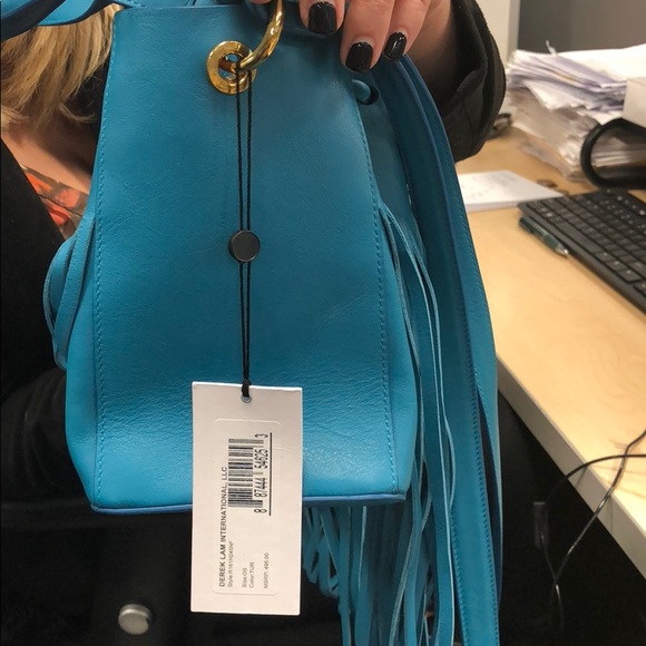 Derek Lam 10 Crosby Satchel Cross Body Fringe New - Picture 2 of 3