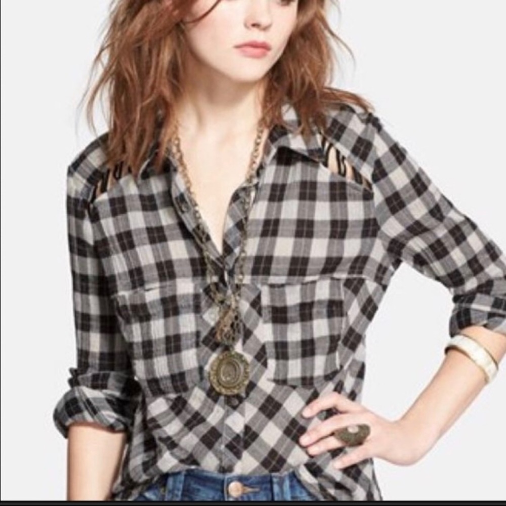 Free People Lace Cut Out Shoulder.