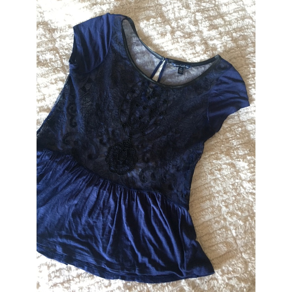 Sheer Lace w/ Embellished Beading Top