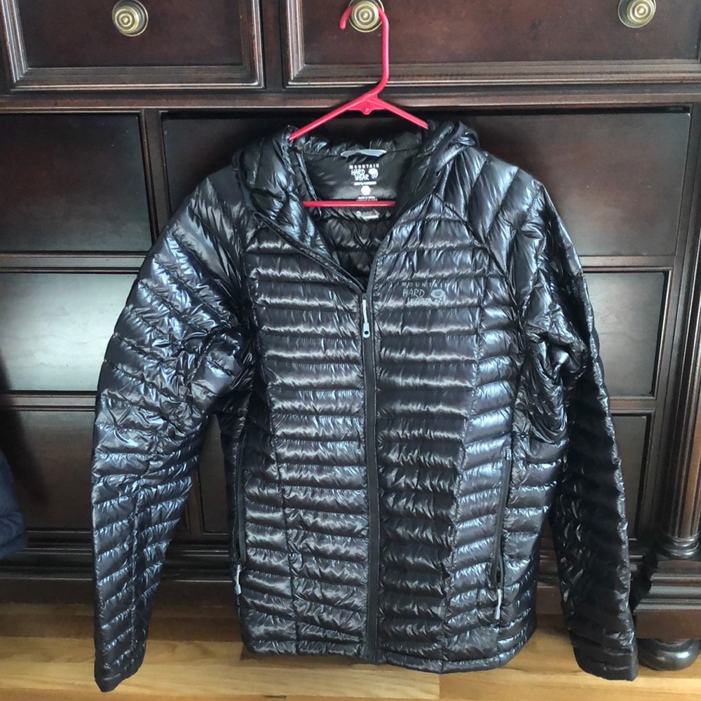 Men’s, Black, Hooded Mountain HardWear Puffer