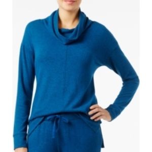 Alfani Brushed Cowl-Neck Pajama Top Bue New Sz XS