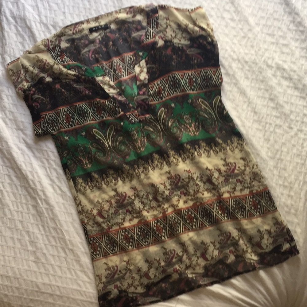 GLAM Sheer Patterned Tunic