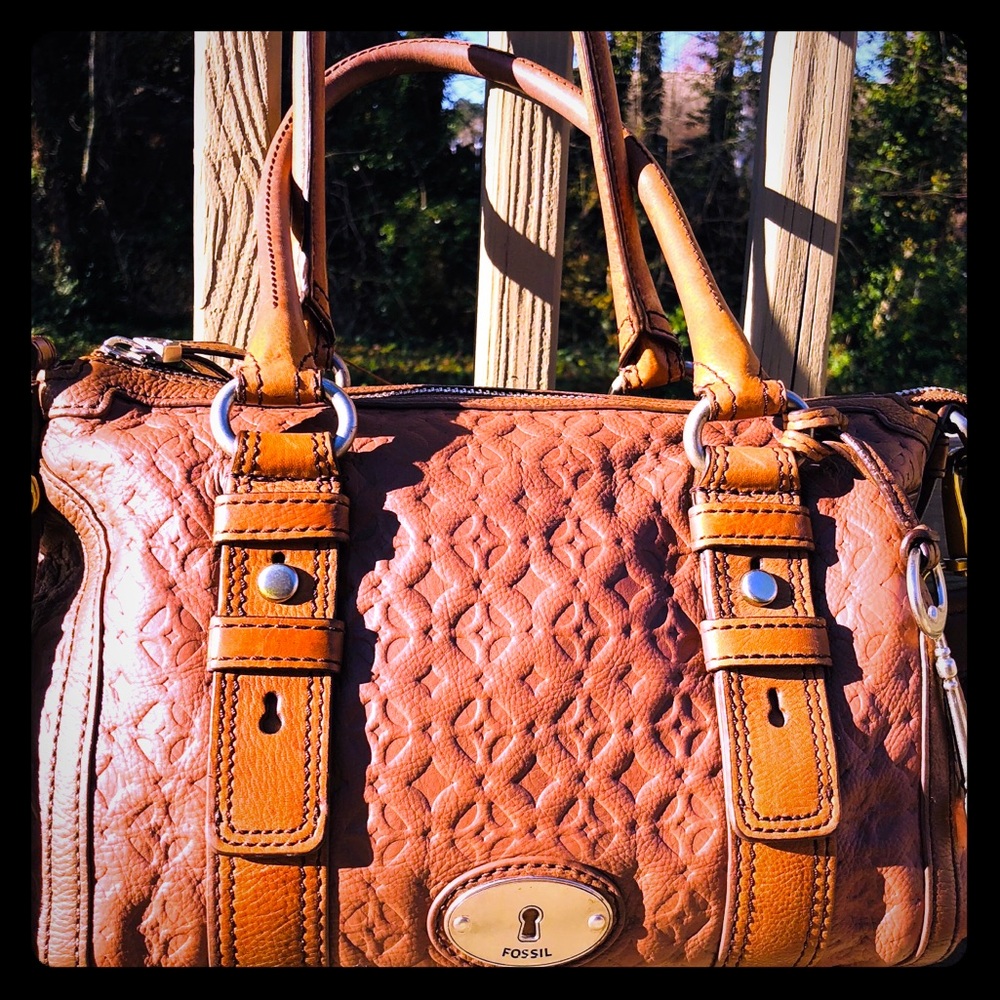 Maddox embossed satchel