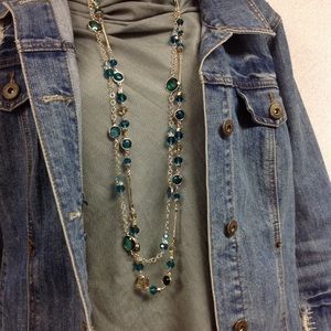 WH|BM Gold Emerald green; 2 convertible necklaces