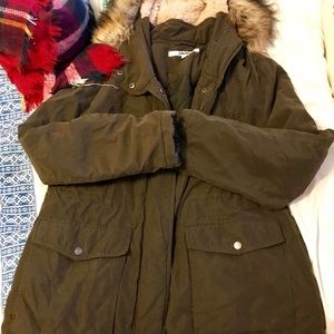 DKNY olive green coat