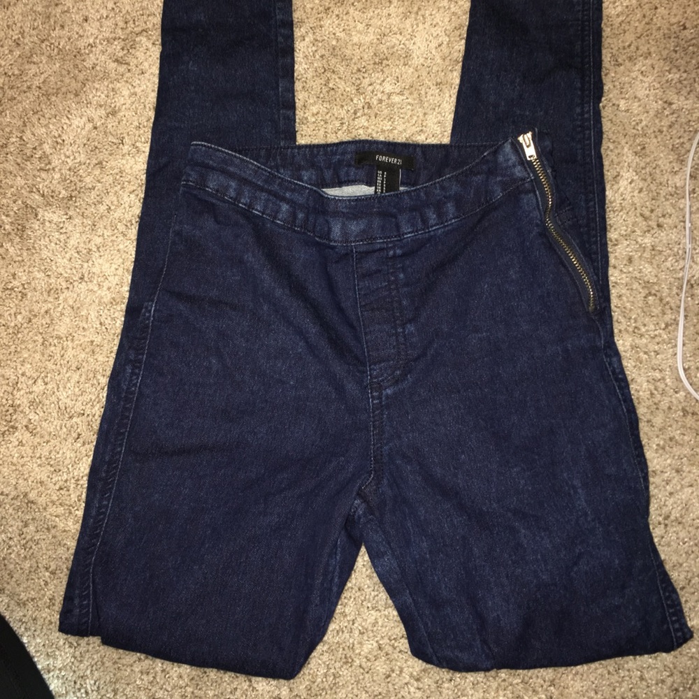High waisted side zip jeggings