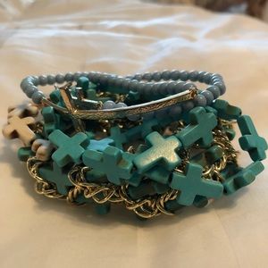 Set of 6 • Cross Bracelets