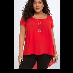 Torrid Georgette Red Hi Lo blouse