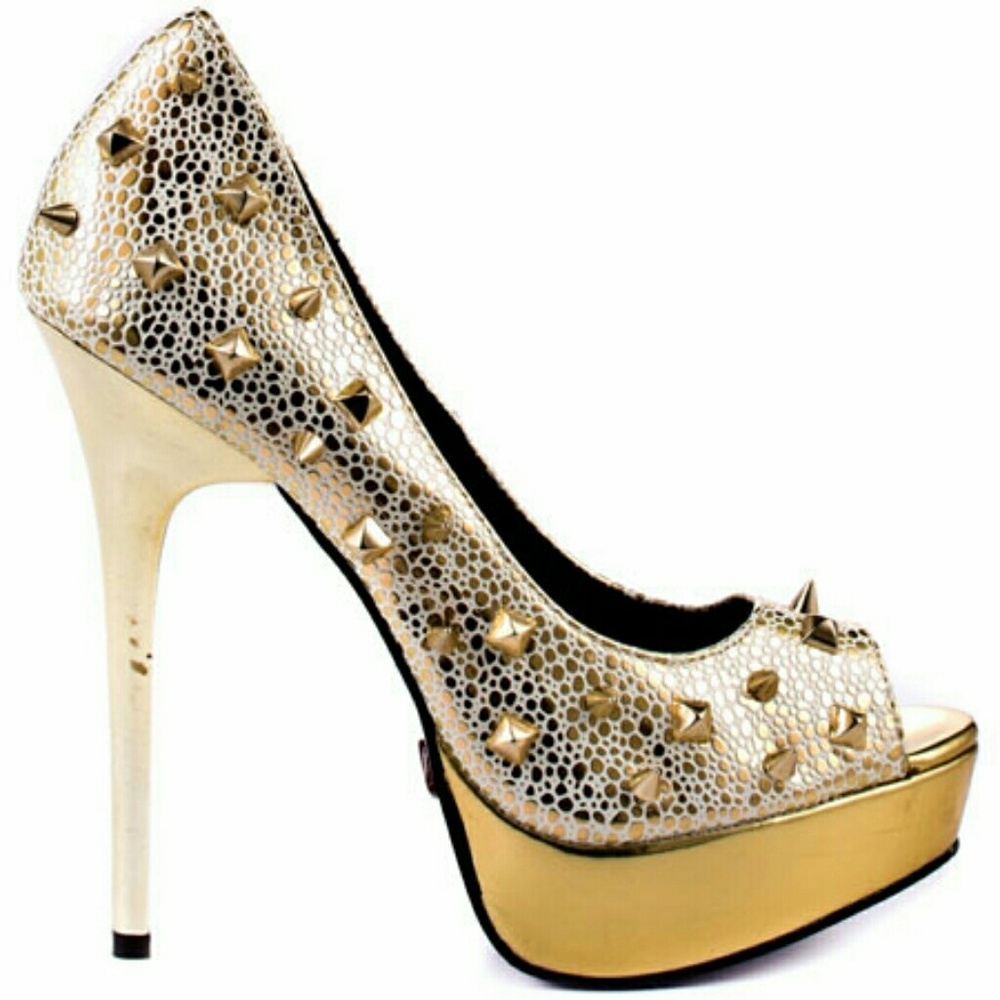 Gold "I PROMISE U" Manchi Stiletto /Good Condition