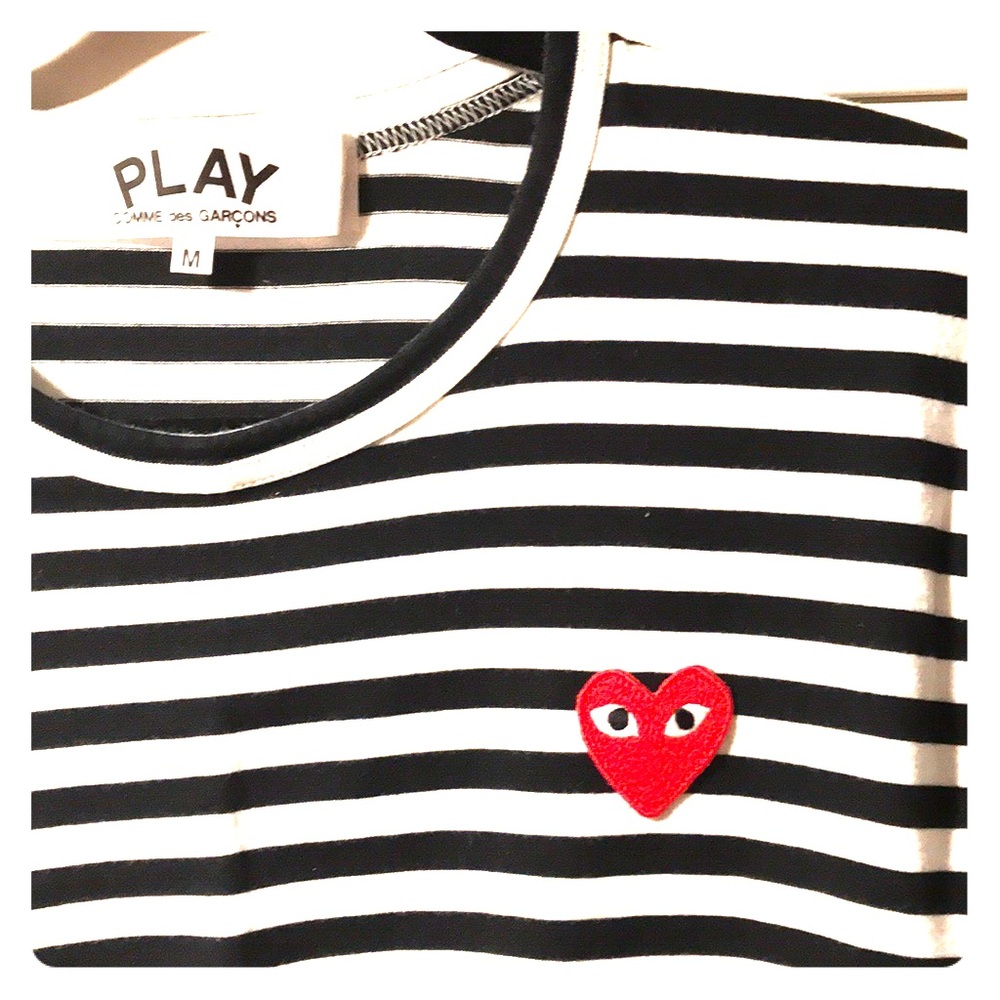 Comme de Garçon PLAY Longsleeve Striped Tee sz M