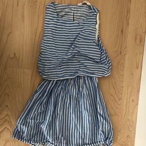Blue stripe H&M dress with open back