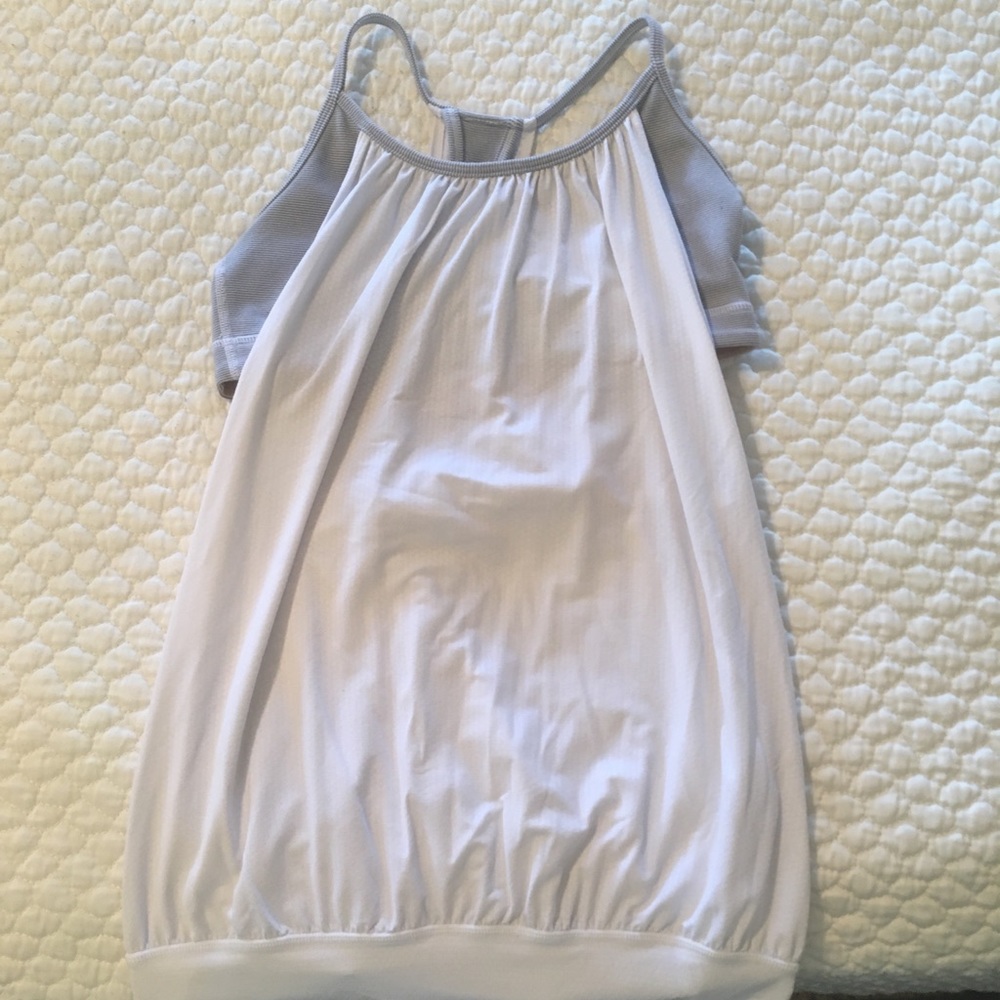 lululemon white/gray tank top size 6