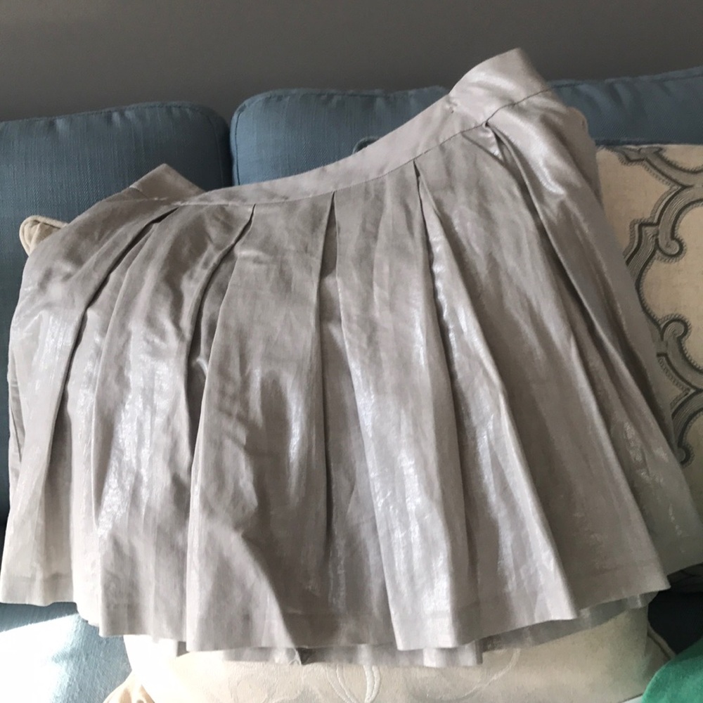 A silver mini skirt perfect for the holidays