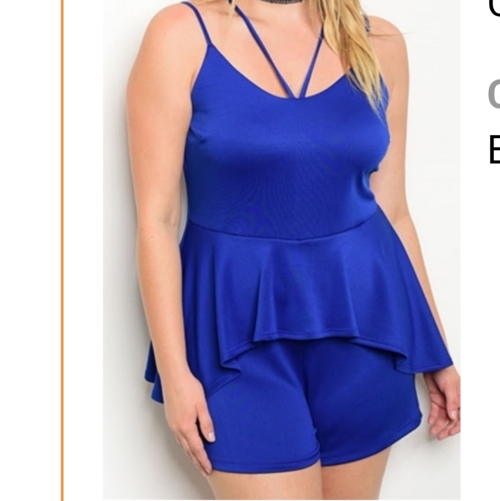 Plus Size Royal Blue romper