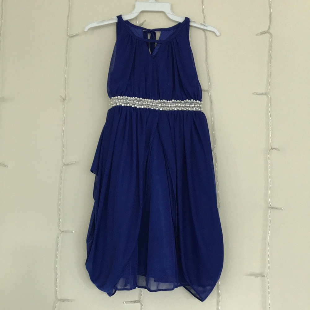 Royal Blue Girls Chiffon Formal Dress