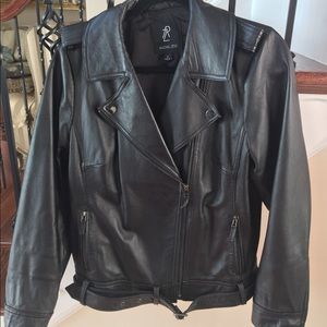 RACHEL ZOE LEATHER BIKERS JACKET