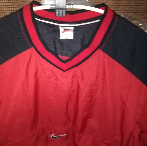 L - Nike Pullover VNeck Windbreaker Vintage 90s - Picture 2 of 7