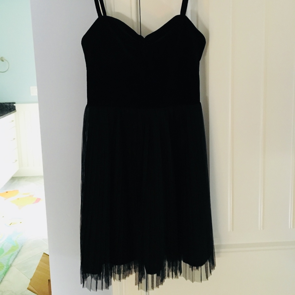 Black Velvet & Pleated Dress by H&M