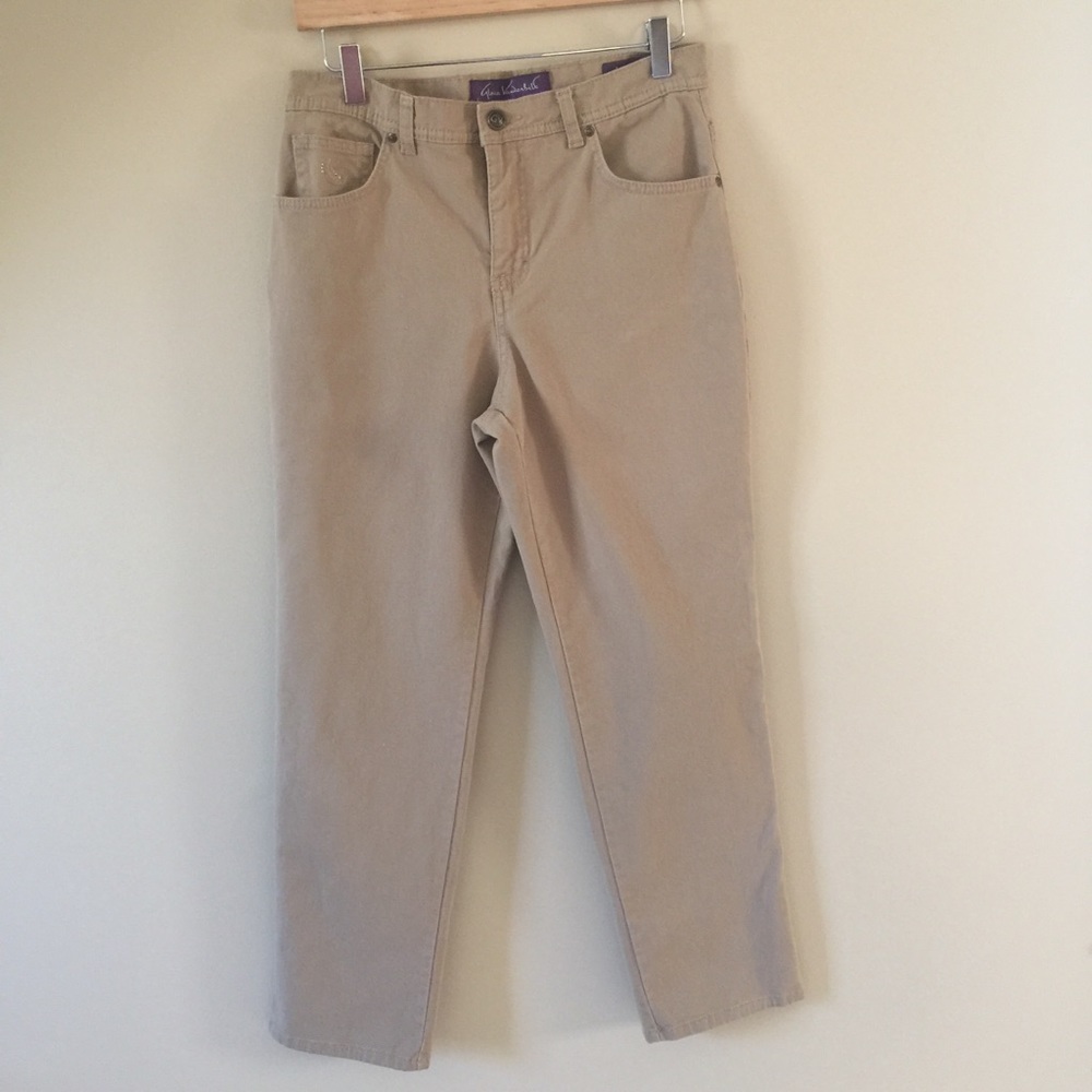 Gloria Vanderbilt Embellished Jewel Khaki Pants
