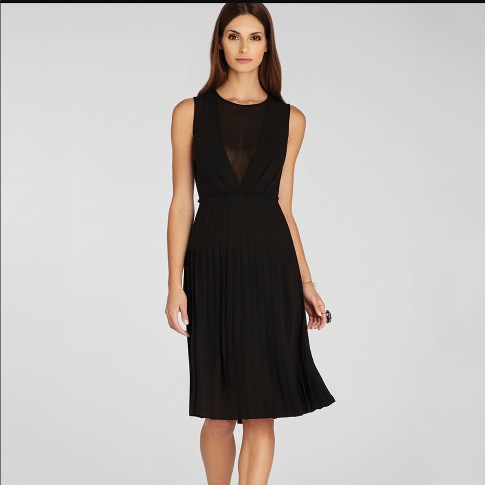 Bcbgmaxazria sleeveless pleaded dress