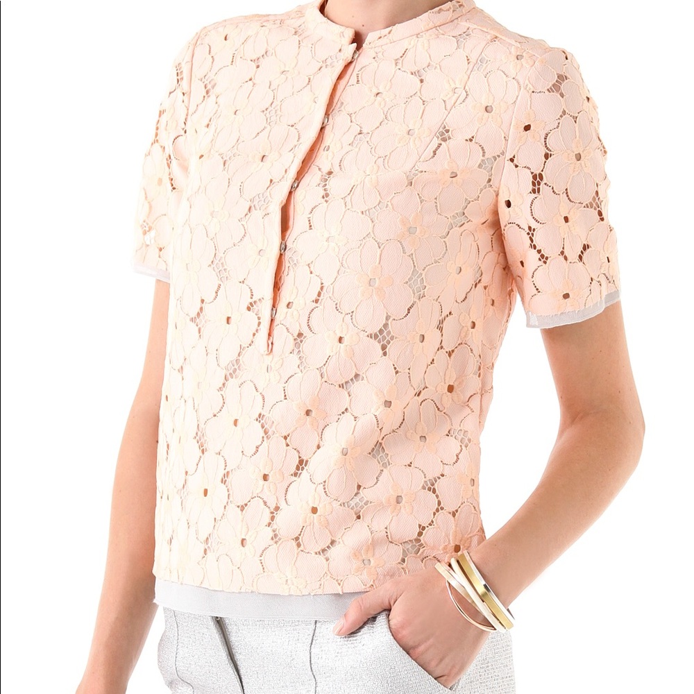 Diane Von Furstenberg Warner flower lace top