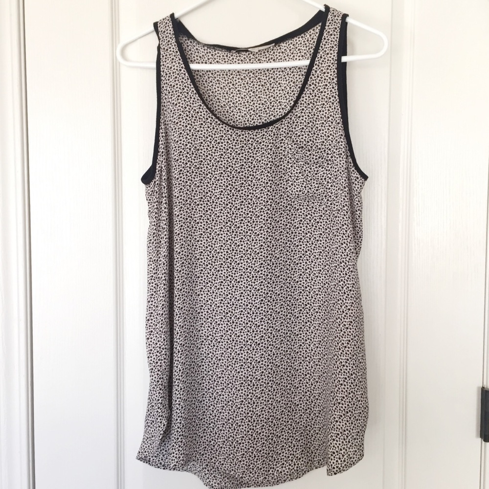 LOFT black & cream tank