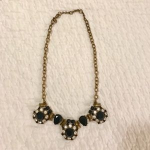 J. Crew Navy and Crystal Statement Necklace