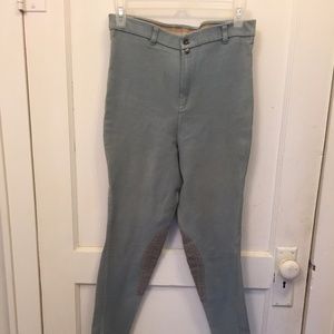 Light Blue Front Zip High Waisted Breeches