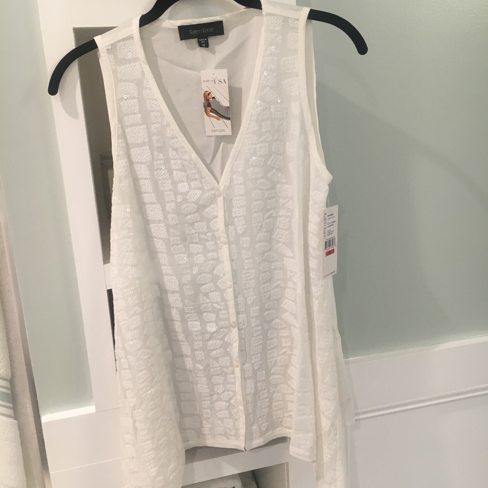 Sequined white blouse