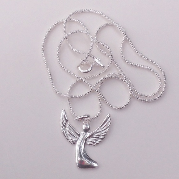 Sterling Silver Angel Necklace - Picture 2 of 4