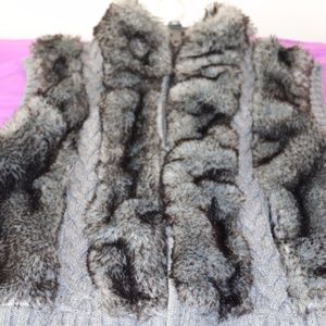 Faux Fur Knit Sweater Vest