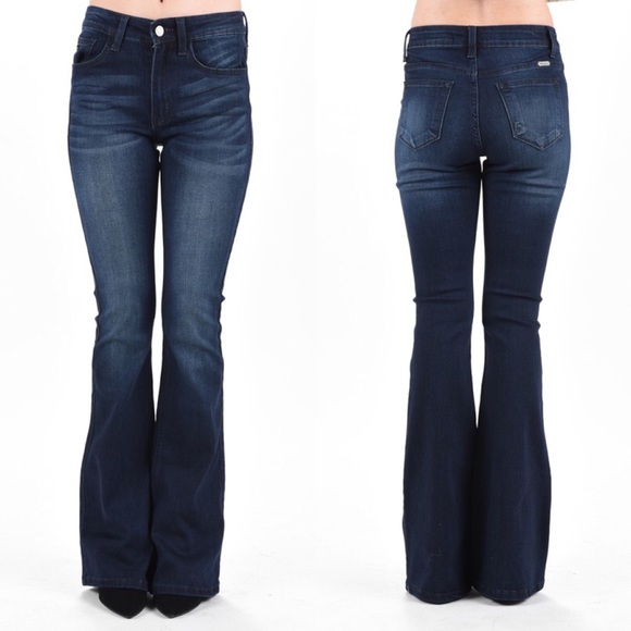 Sold Out (for now) Dark Wash Flared Denim. - Picture 3 of 3