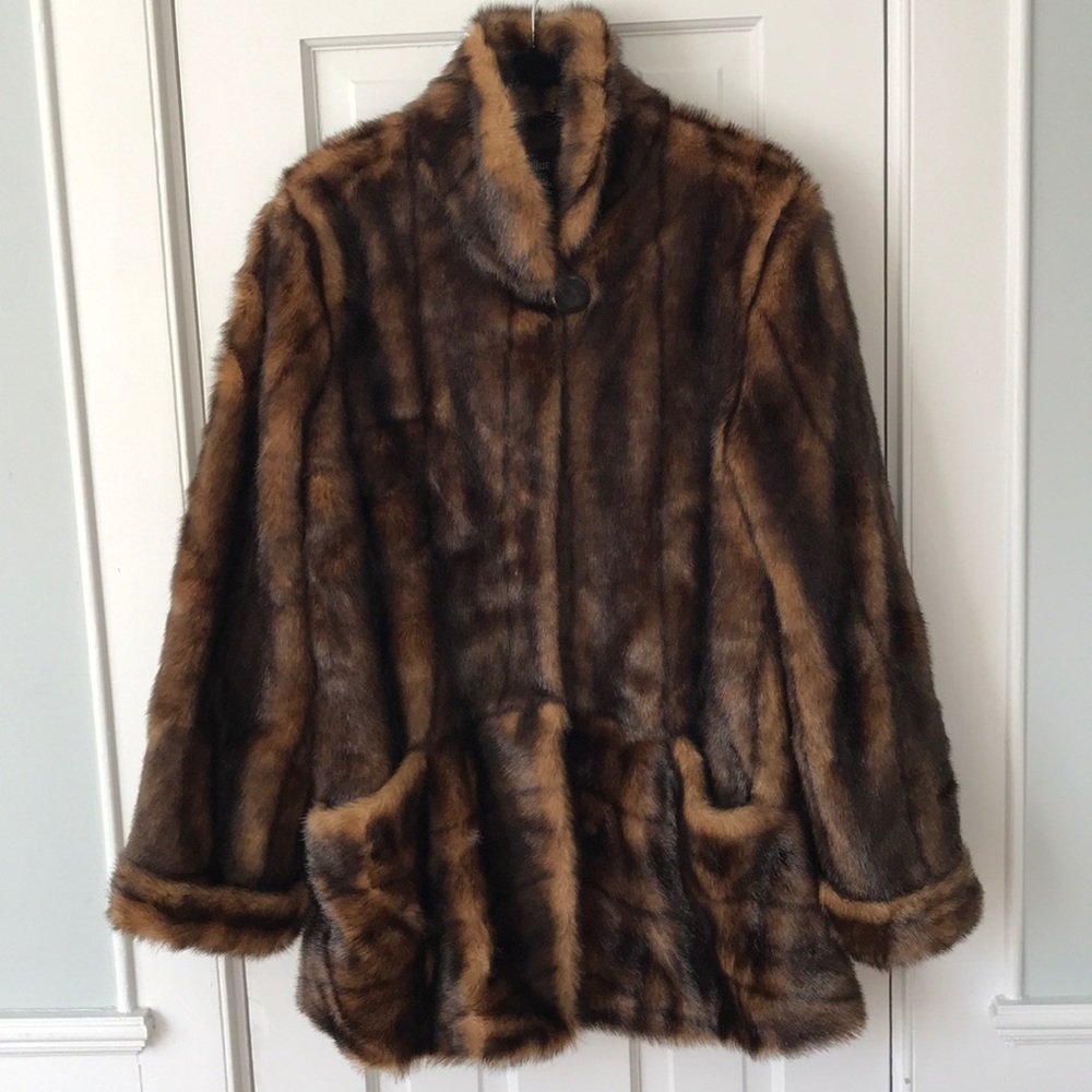 Adrienne Landau Faux Fur Coat
