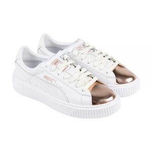 Puma basket platform gold toe