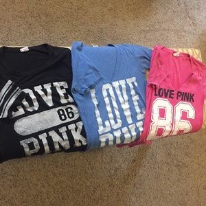 PINK TEES!!!  (yep, all three 😉💕💕)