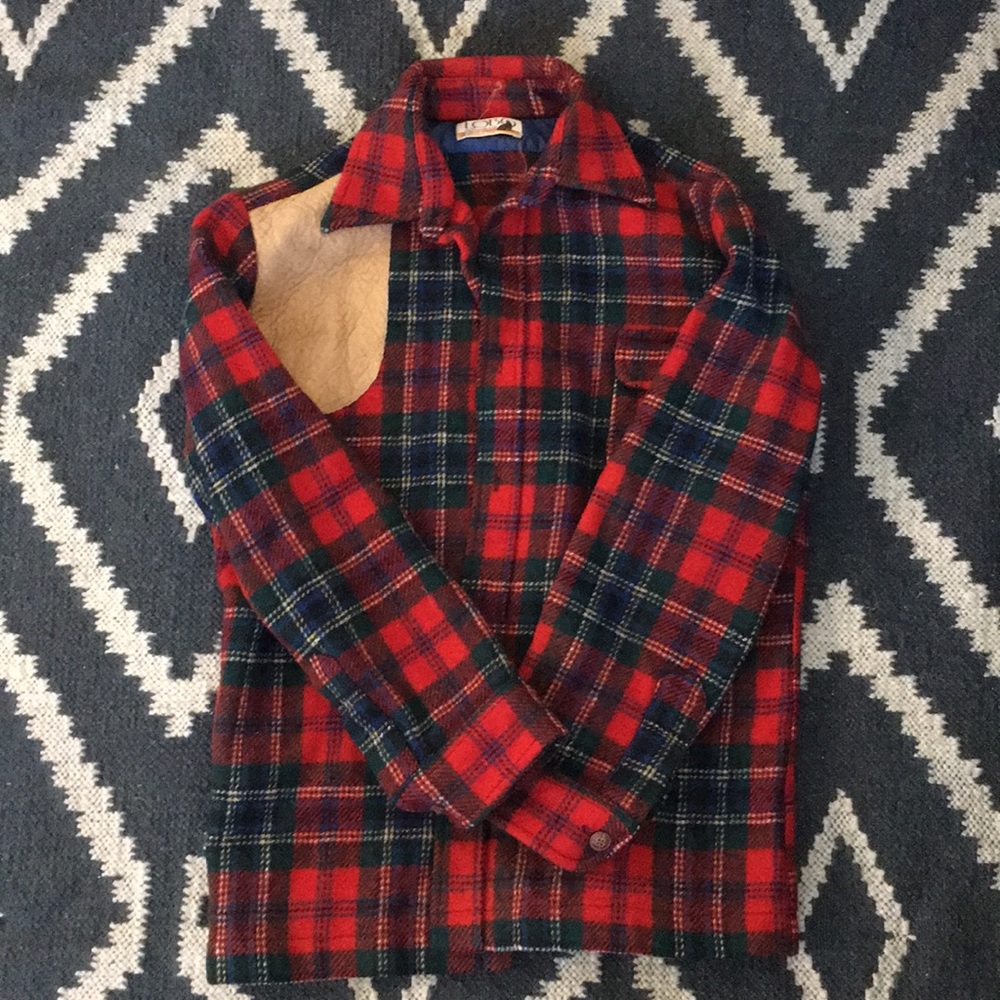 Plaid shirt jacket, wool