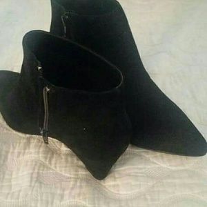 Black Wedge Booties