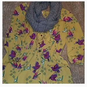 Modcloth Hi-Low Yellow Bird Dress