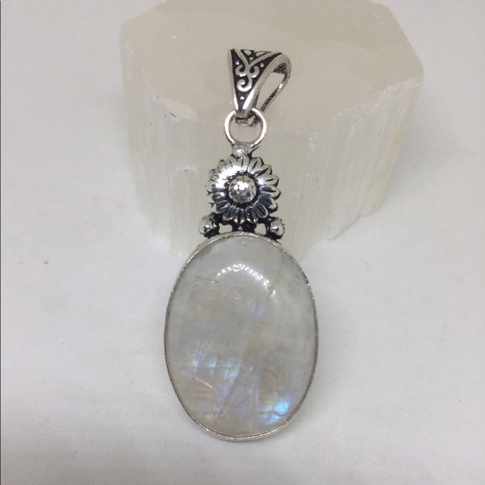 🌈🌀RAINBOW MOONSTONE HANDCRAFTED EARRINGS - Picture 4 of 7