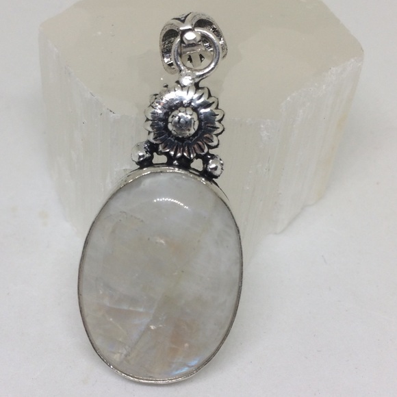 🌈🌀RAINBOW MOONSTONE HANDCRAFTED EARRINGS - Picture 2 of 7