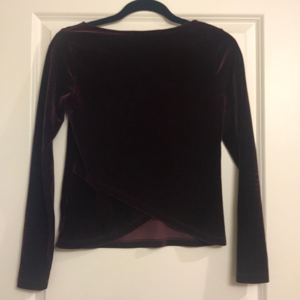 SOLD-Red velvet long sleeve top