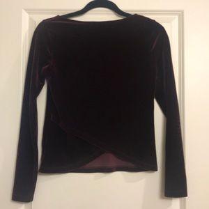 SOLD-Red velvet long sleeve top