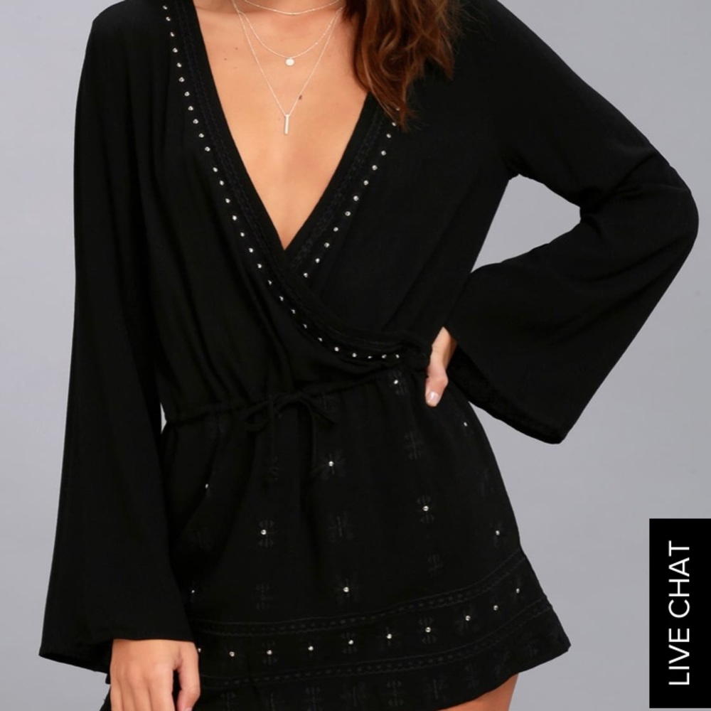 NWT Lulu’s Studded Black Romper